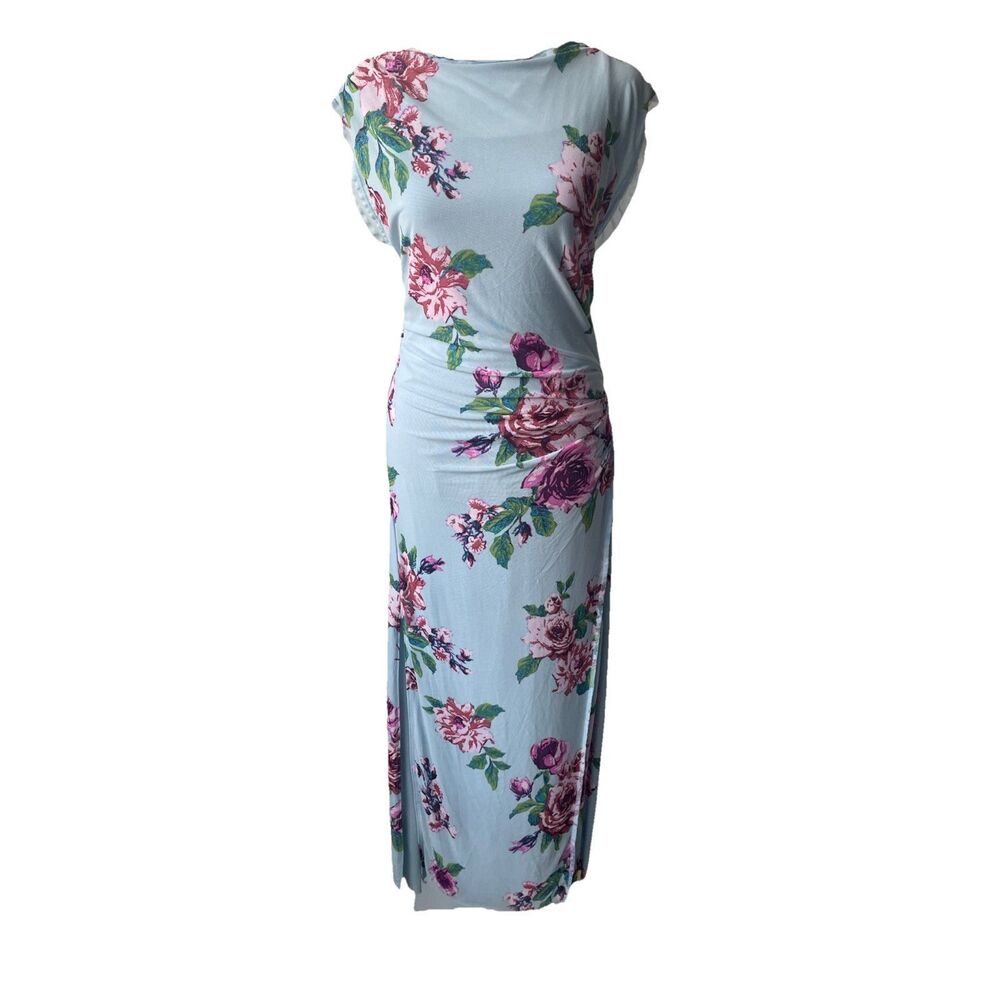 Free People Carmel Midi Blue Dress Size Large New - Picture 8 of 9